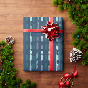 Papier Cadeau Motif de flèches géométriques modernes - Nuit, sar