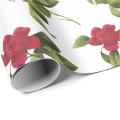 Papier Cadeau Motif de fleur de camélia (Coin rond)
