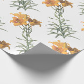 Papier Cadeau Motif de fleur de lys orange (Coin)