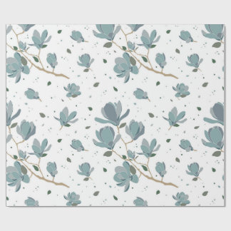 Papier Cadeau motif de fleur de magnolia
