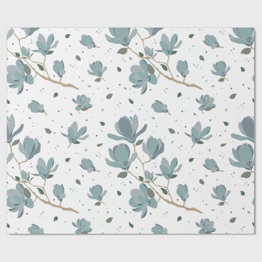 Papier Cadeau motif de fleur de magnolia (Plat)