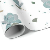 Papier Cadeau motif de fleur de magnolia (Coin rond)