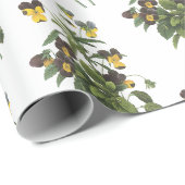 Papier Cadeau Motif de fleur de pensée (Coin rond)