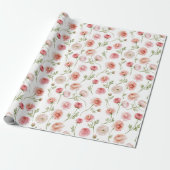 Papier Cadeau Motif de fleur de renoncule (Déroulé)