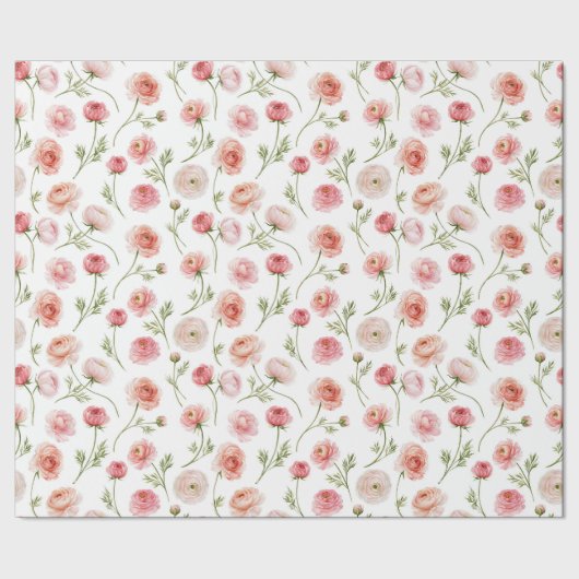 Papier Cadeau Motif de fleur de renoncule (Couture)