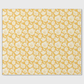 Papier Cadeau Motif de fleur d'or (Plat)