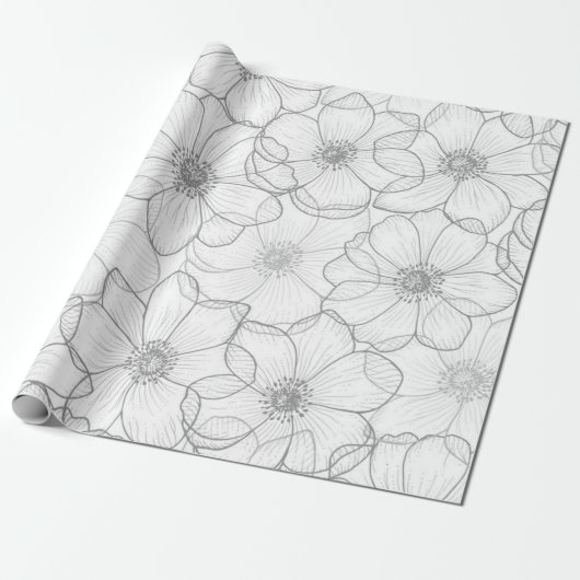 Papier Cadeau Motif de fleurs (Déroulé)