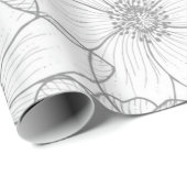 Papier Cadeau Motif de fleurs (Coin rond)