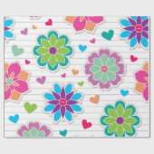 Papier Cadeau Motif de fleurs (Plat)