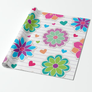 Papier Cadeau Motif de fleurs