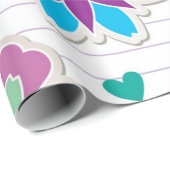 Papier Cadeau Motif de fleurs (Coin rond)