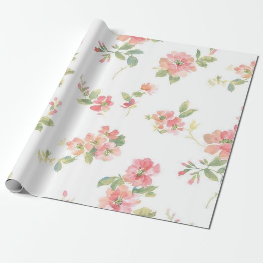Papier Cadeau Motif de fleurs (Déroulé)