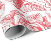 Papier Cadeau Motif de fleurs (Coin rond)