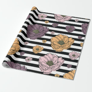 Papier Cadeau Motif de fleurs