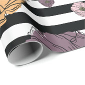 Papier Cadeau Motif de fleurs (Coin rond)