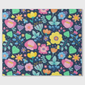 Papier Cadeau Motif de fleurs (Plat)