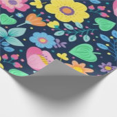 Papier Cadeau Motif de fleurs (Coin)