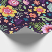 Papier Cadeau Motif de fleurs (Coin)
