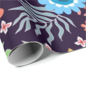 Papier Cadeau Motif de fleurs (Coin rond)