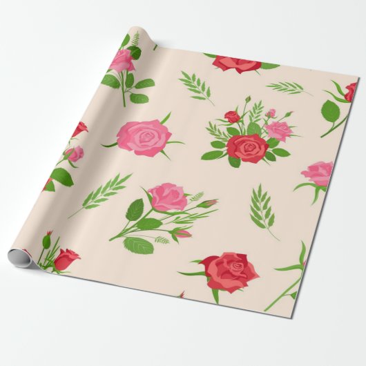 Papier Cadeau Motif de fleurs (Déroulé)