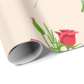 Papier Cadeau Motif de fleurs (Coin rond)