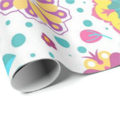 Papier Cadeau Motif de fleurs (Coin rond)