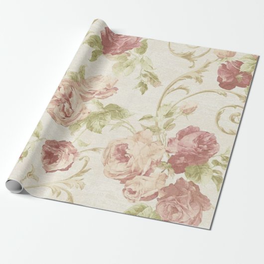 Papier Cadeau Motif de fleurs (Déroulé)