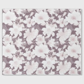 Papier Cadeau Motif de fleurs blanches (Plat)