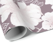 Papier Cadeau Motif de fleurs blanches (Coin rond)