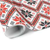 Papier Cadeau Motif de fleurs bulgare (Coin rond)