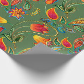 Papier Cadeau Motif de fleurs d'aquarelle (Coin)