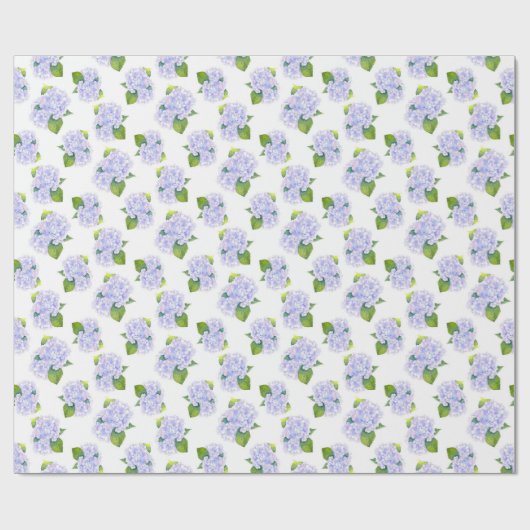 Papier Cadeau Motif de fleurs d'aquarelle Hydrangea (Plat)