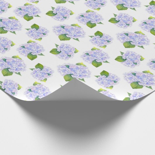 Papier Cadeau Motif de fleurs d'aquarelle Hydrangea (Coin)