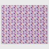 Papier Cadeau Motif de fleurs d'aquarelle violet (Plat)