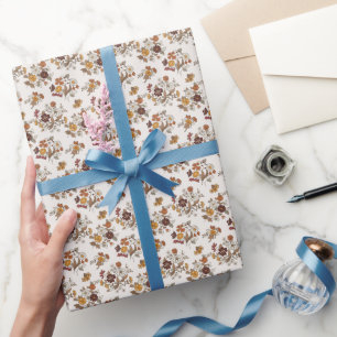 Papier Cadeau Motif de fleurs de Boho rétro