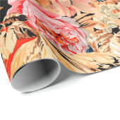 Papier Cadeau Motif de fleurs de brosse (Coin rond)