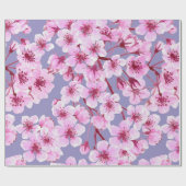 Papier Cadeau Motif de fleurs de cerisiers (Plat)