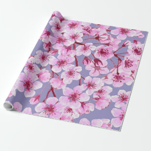 Papier Cadeau Motif de fleurs de cerisiers