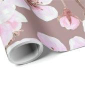 Papier Cadeau Motif de fleurs de cerisiers (Coin rond)