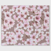 Papier Cadeau Motif de fleurs de cerisiers (Plat)