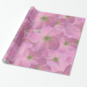 Papier Cadeau Motif de fleurs de jardin rose doux