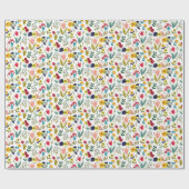 Papier Cadeau motif de fleurs de tulipes de printemps  (Plat)
