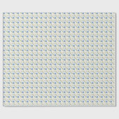 Papier Cadeau Motif de fleurs d'hydrangea bleu élégant  (Plat)