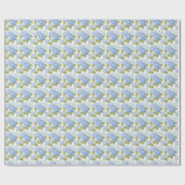 Papier Cadeau Motif de fleurs d'hydrangea bleu élégant (Plat)