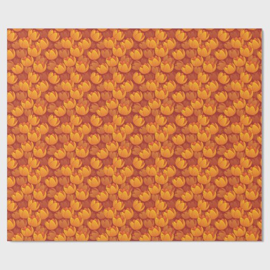 Papier Cadeau Motif de fleurs d'or (Plat)