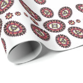 Papier Cadeau Motif de fleurs Mandala (Coin rond)