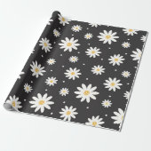 Papier Cadeau Motif de fleurs marguerites mignonnes (Déroulé)