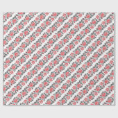 Papier Cadeau Motif de fleurs original de rose rouge de point de (Plat)