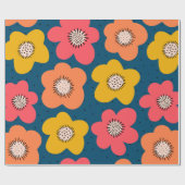 Papier Cadeau Motif de fleurs sans couture. Flores audacieuses s (Plat)