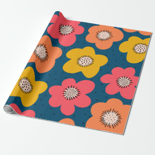 Papier Cadeau Motif de fleurs sans couture. Flores audacieuses s